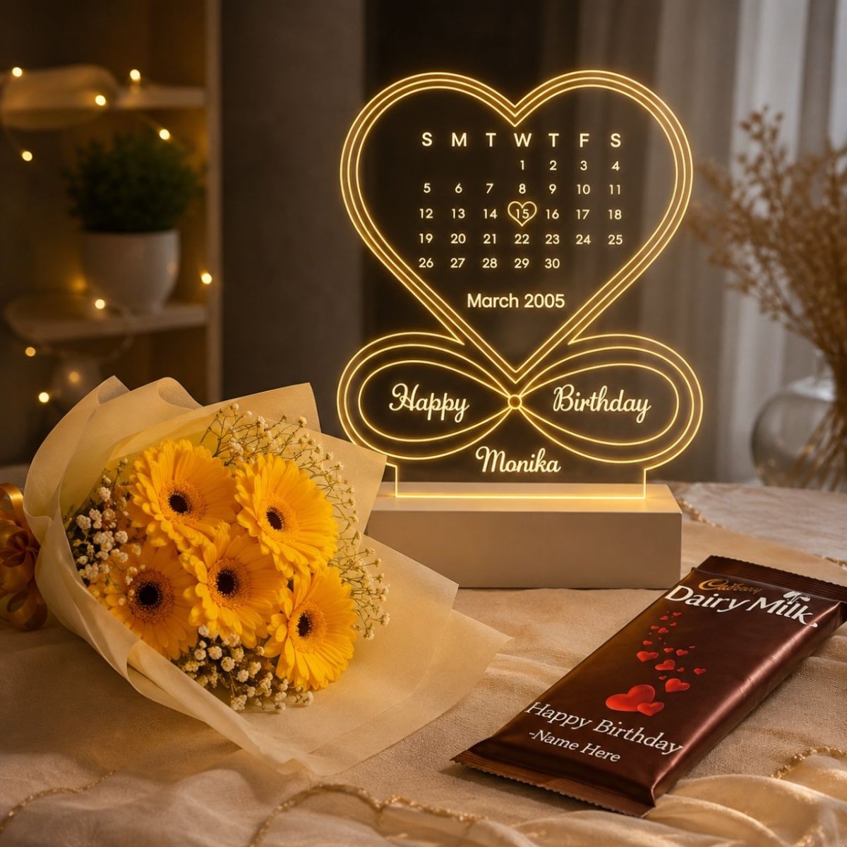 Personalized Birthday Flowers & Gift Set - Flowers to Nepal - FTN