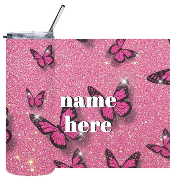 Personalized Butterfly Straw Bottle - Flowers to Nepal - FTN
