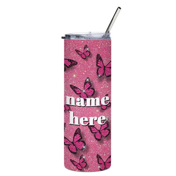 Personalized Butterfly Straw Bottle - Flowers to Nepal - FTN