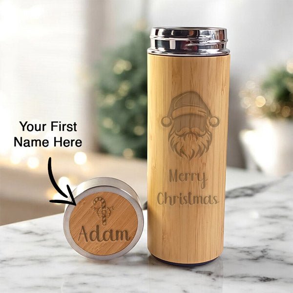 Personalized Christmas Bamboo Bottle - Flowers to Nepal - FTN