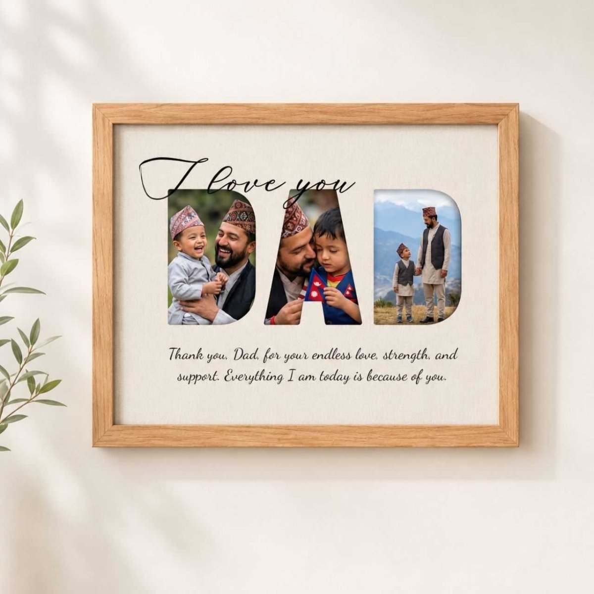 Personalized DAD Photo Memory Frame - Flowers to Nepal - FTN