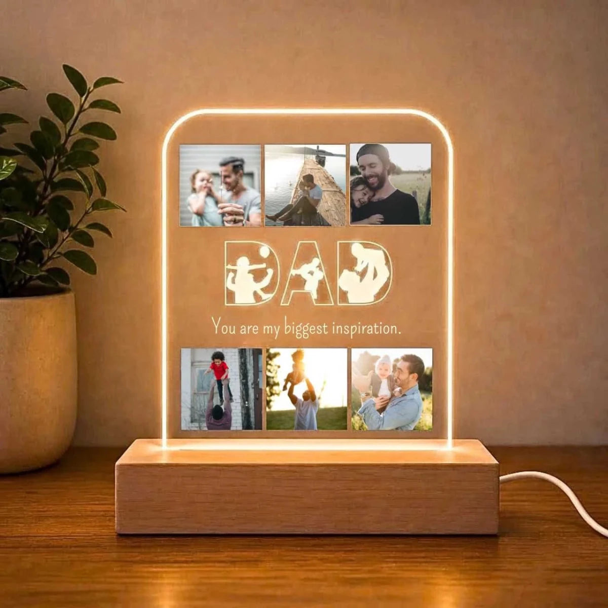 Personalized “Dad, You Are My Biggest Inspiration” LED Lamp - Flowers to Nepal - FTN