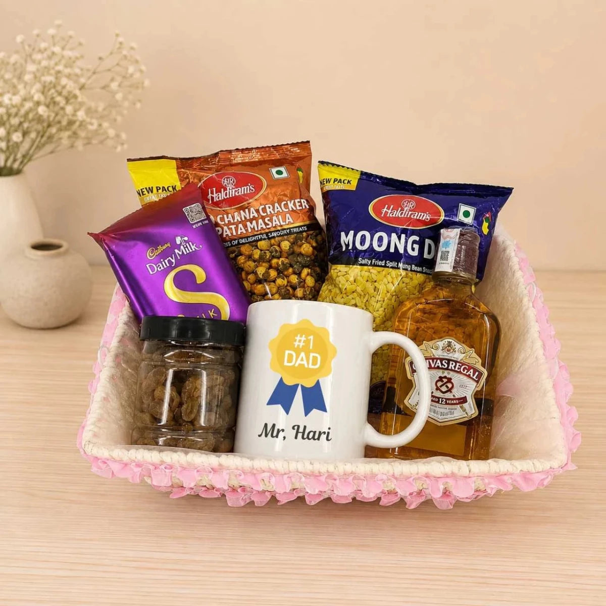 Personalized Dad’s Treats & Whisky Hamper - Flowers to Nepal - FTN