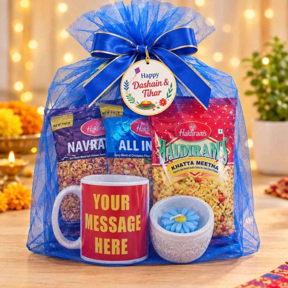 Personalized Dashain & Tihar Gift Hamper - Flowers to Nepal - FTN