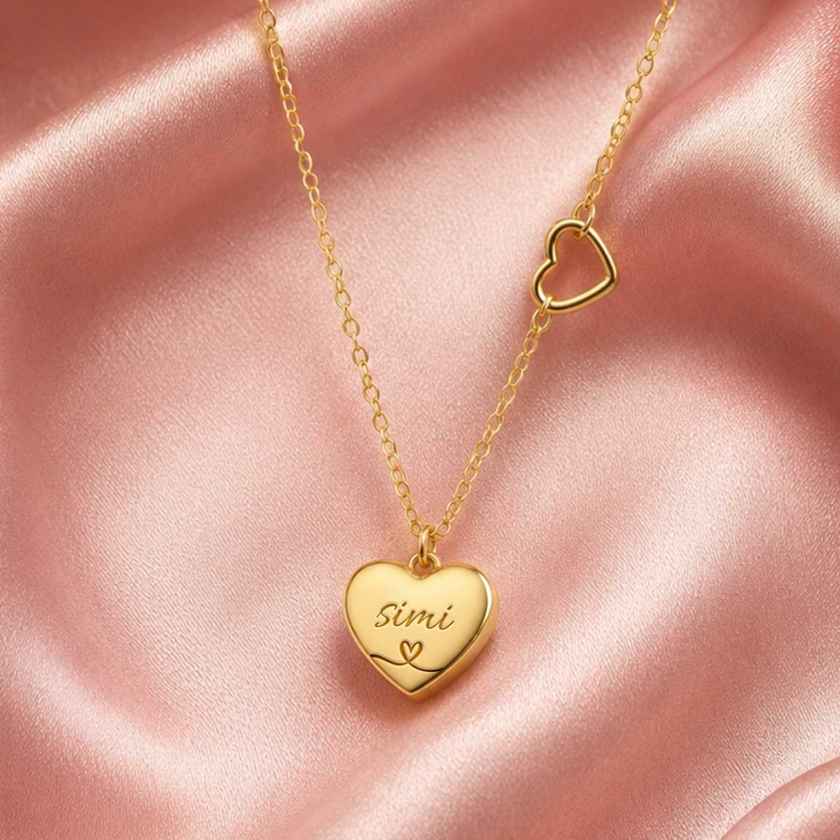 Personalized Double Heart Necklace - Flowers to Nepal - FTN