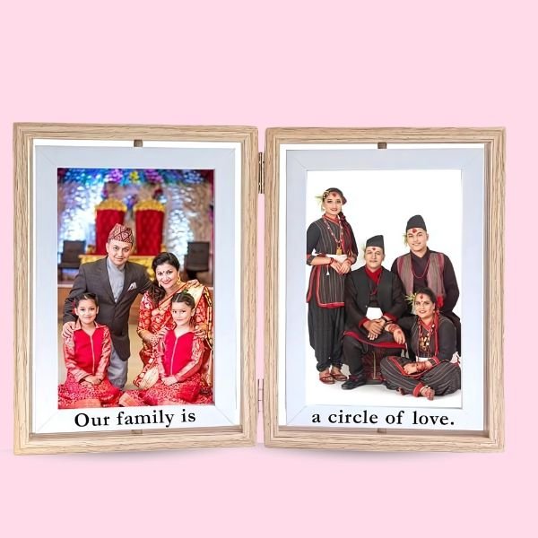 Personalized Double rotating frame (4 images) - Flowers to Nepal - FTN