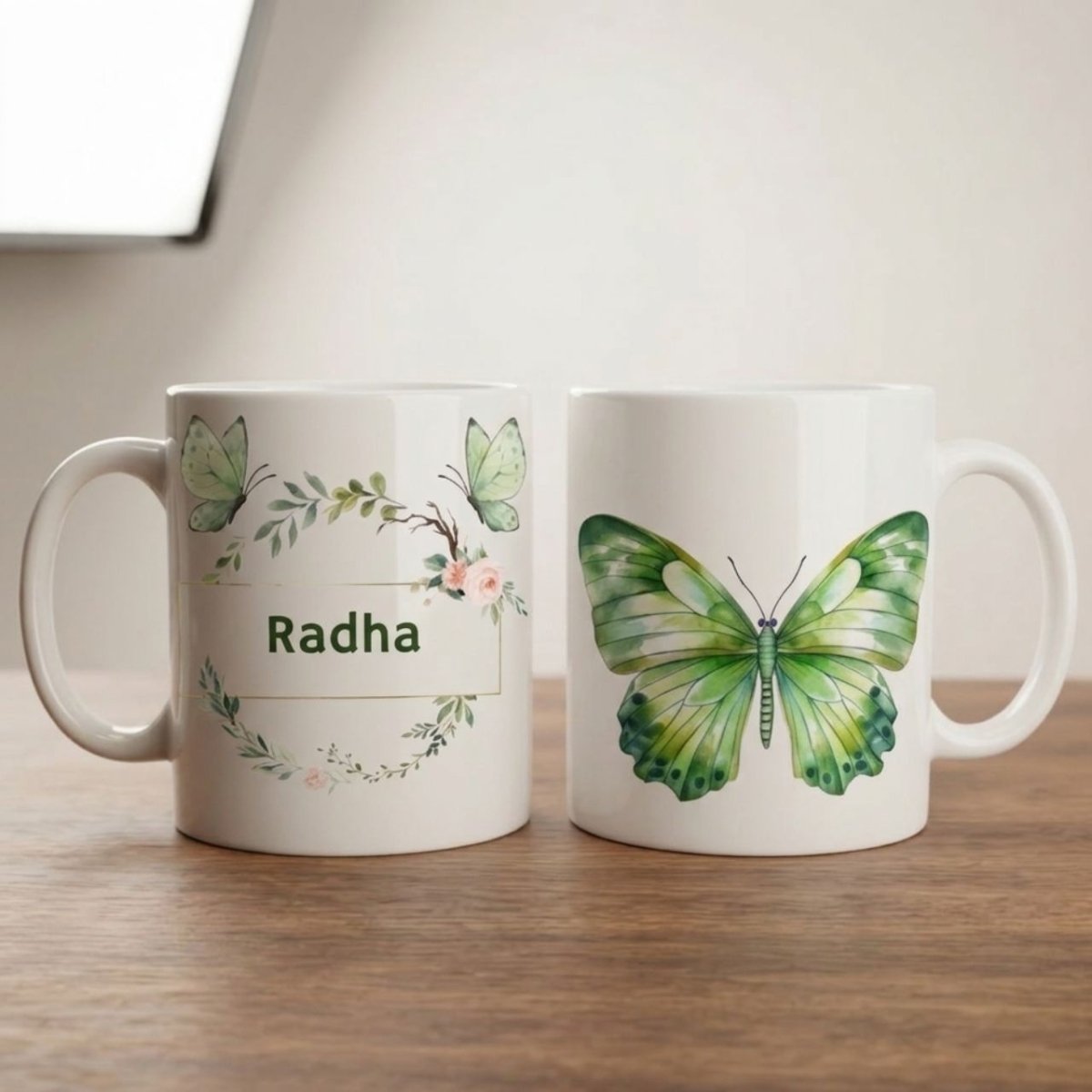 Personalized Floral Butterfly Mug - Flowers to Nepal - FTN