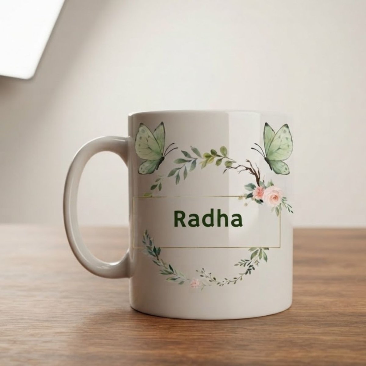 Personalized Floral Butterfly Mug - Flowers to Nepal - FTN