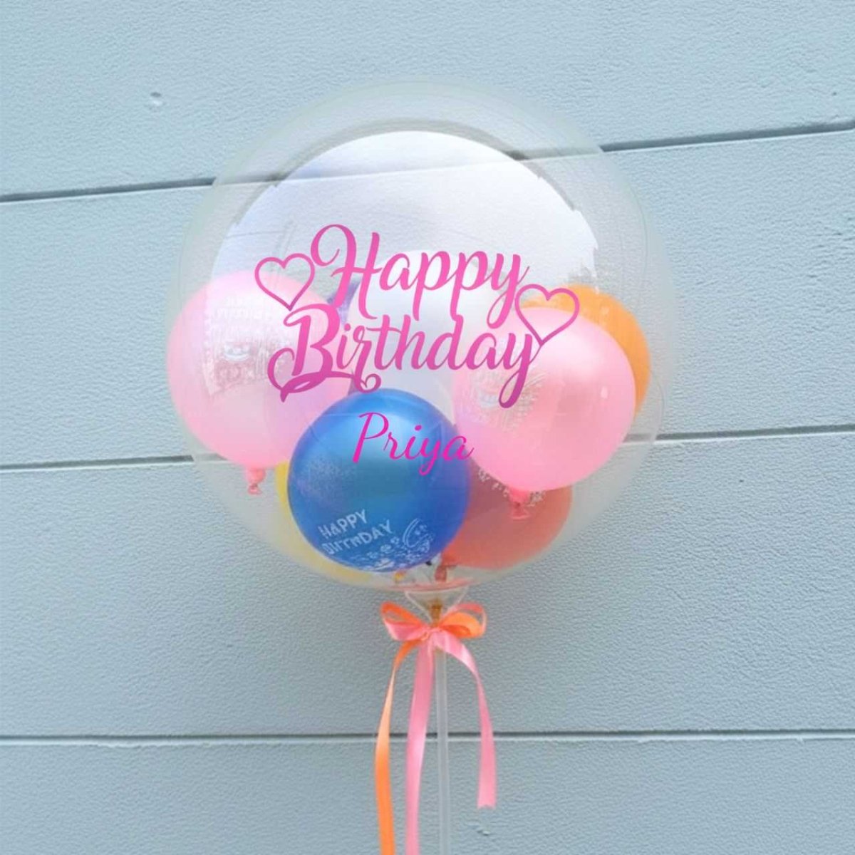 Personalized Happy Birthday Bobo Balloon with Custom Name Print - Flowers to Nepal - FTN