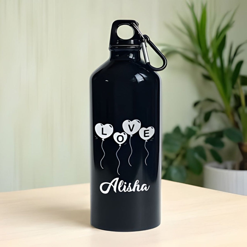 Personalized Love Black Bottle 600 Ml - Flowers to Nepal - FTN