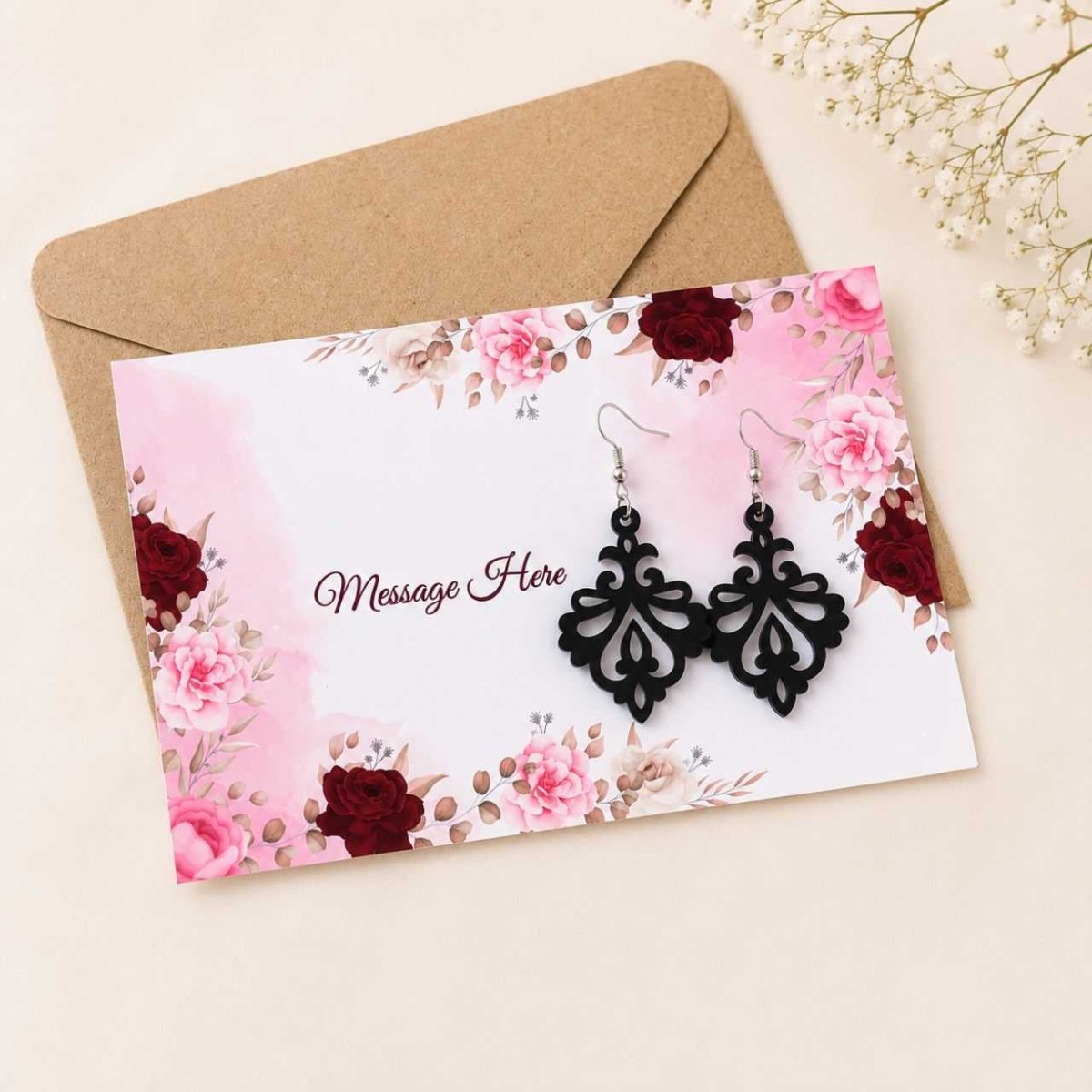 Personalized Message & Earrings Gift Set - Flowers to Nepal - FTN