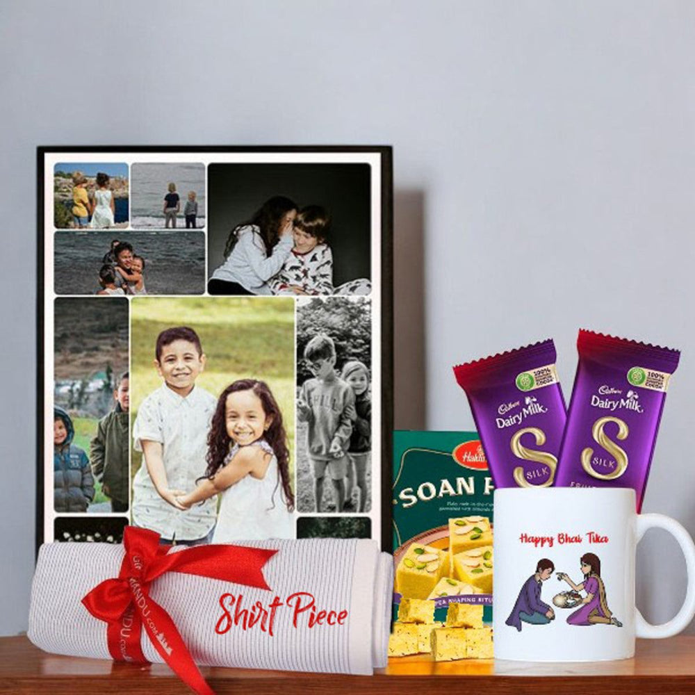Personalized Multi - Photo Frame Bhai - Tika Hamper - Flowers to Nepal - FTN