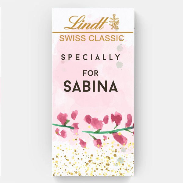 Personalized Name Print On Lindt White Chocolate - Flowers to Nepal - FTN