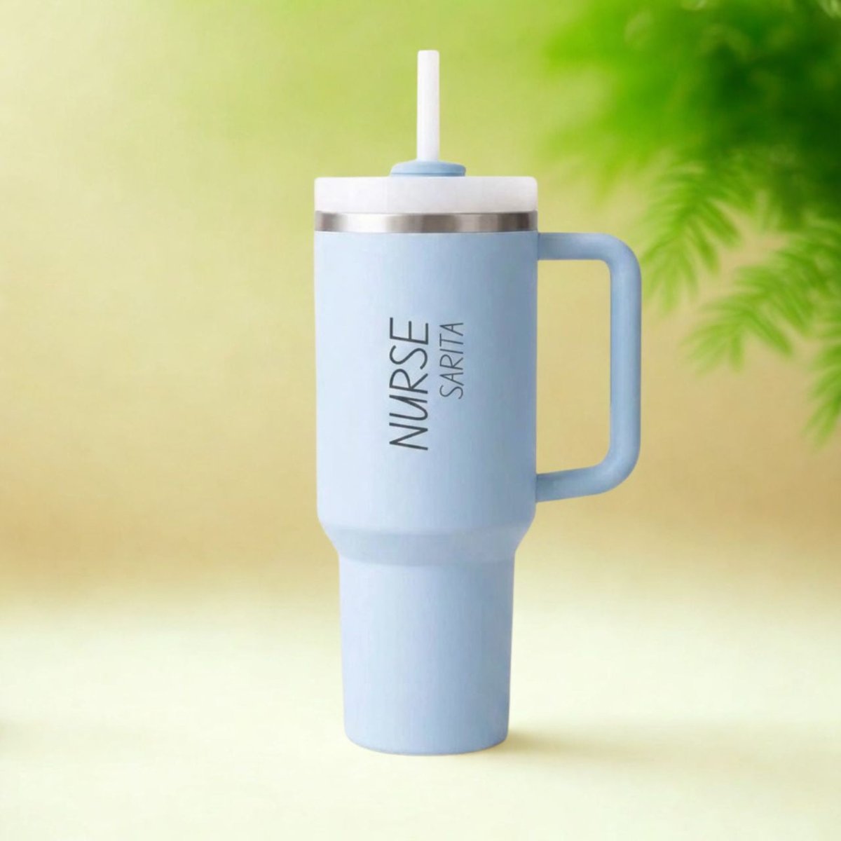 Personalized Nurse Day Sky Blue Tumbler with Custom Name (1.18L) - Flowers to Nepal - FTN