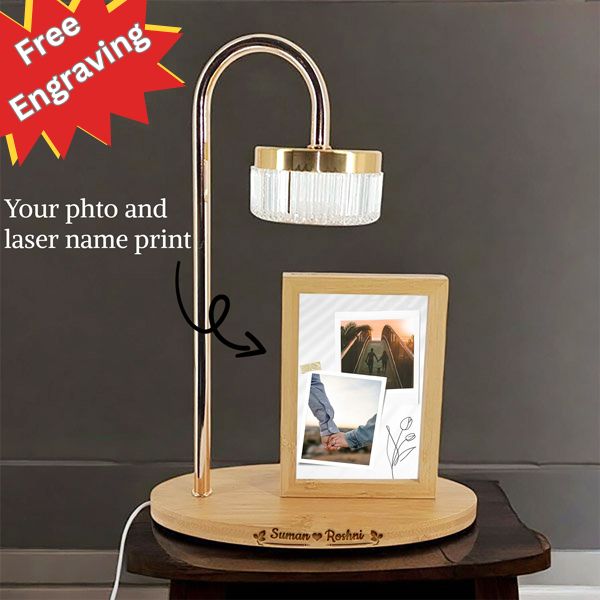 
                  
                    Personalized Photo Frame with Attached Metal Lamp - Flowers to Nepal - FTN
                  
                