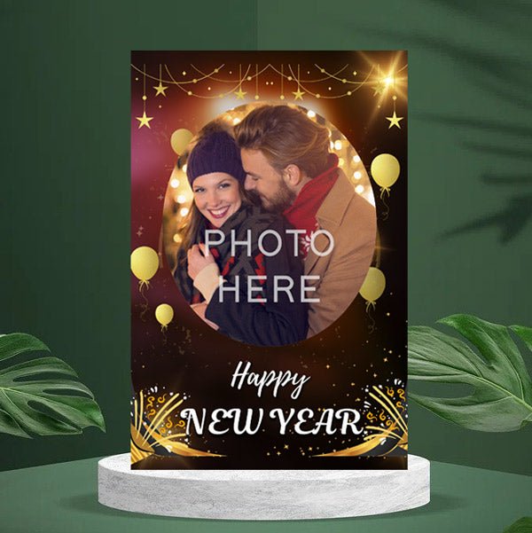Personalized Photo Print New Year Greeting Card - Flowers to Nepal - FTN