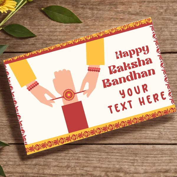 Personalized Raksha Bandhan Greeting: Custom Wishes Card - Flowers to Nepal - FTN