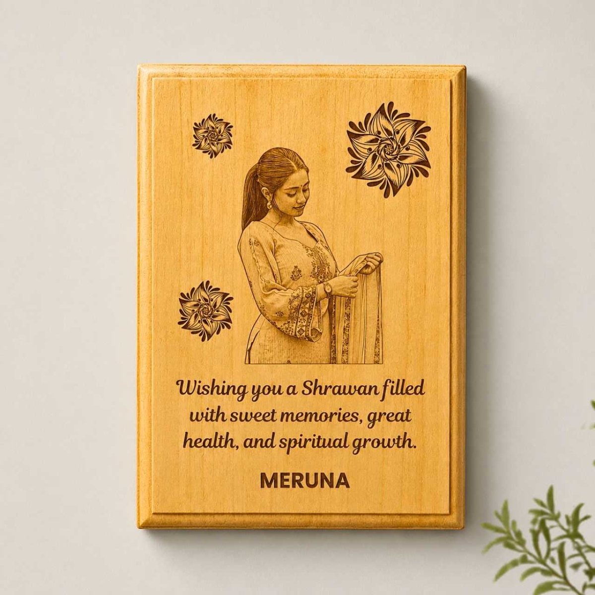 Personalized Shrawan Keepsake Plaque - Flowers to Nepal - FTN