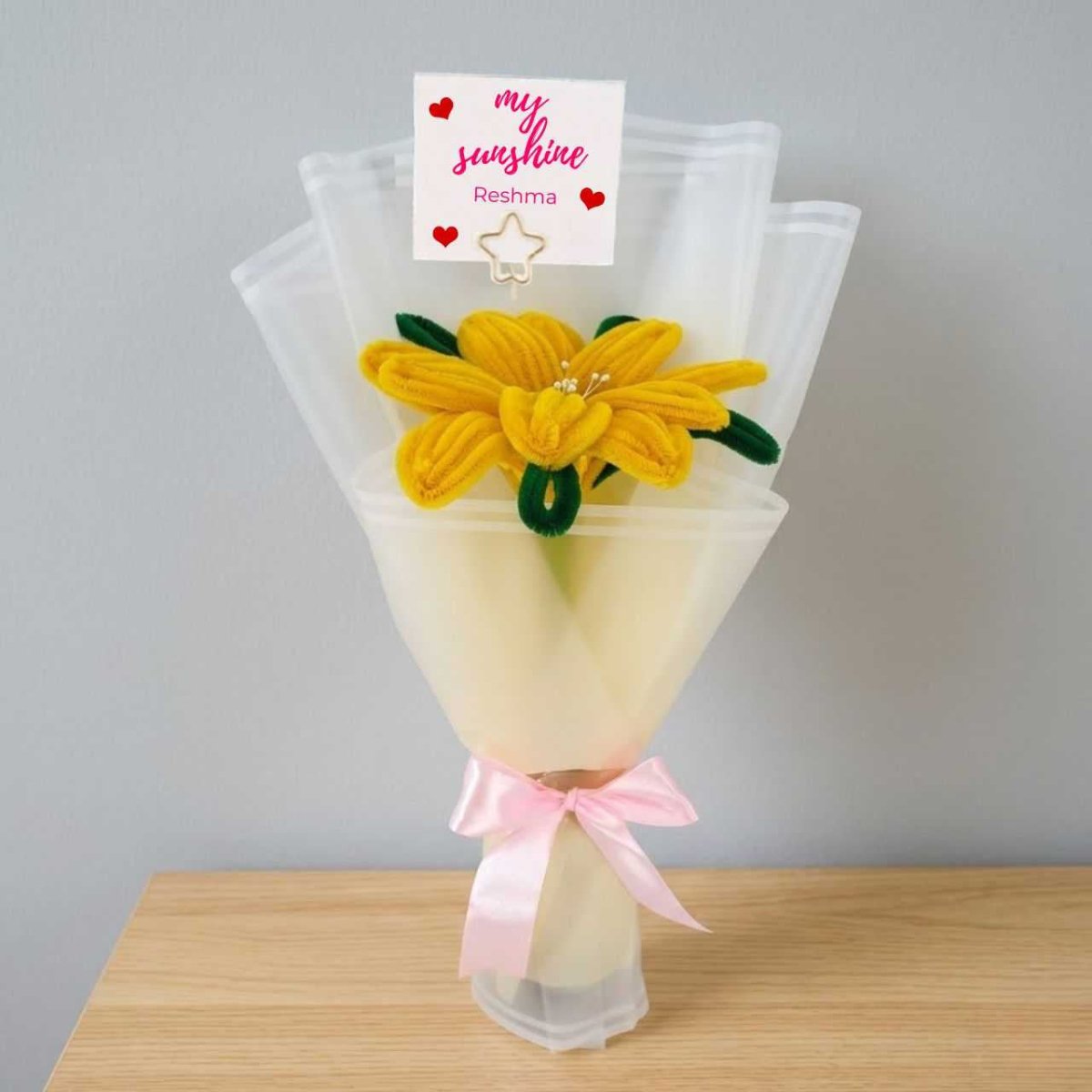 Personalized Sunshine Lily Gift Bouquet - Flowers to Nepal - FTN