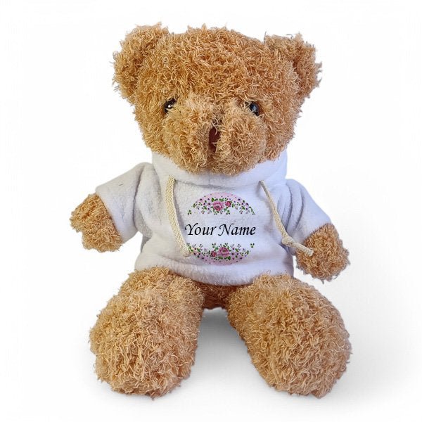 Personalized Teddy with Recipient's Name on Hoodie - Flowers to Nepal - FTN