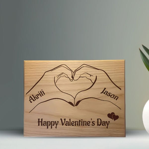 Personalized Valentine's Engraved Wooden Frame - Flowers to Nepal - FTN