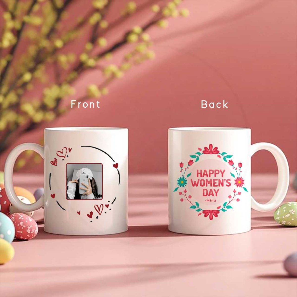 Personalized Women’s Day Photo Mug - Flowers to Nepal - FTN