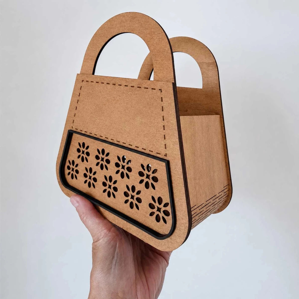 Personalized Wooden Bag with Rose & Gerbera - Flowers to Nepal - FTN