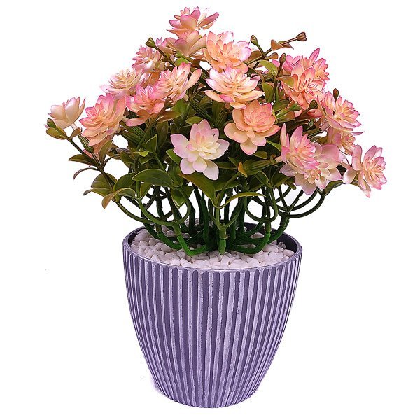 Pink Artificial Plant in a Plastic Vase - Flowers to Nepal - FTN