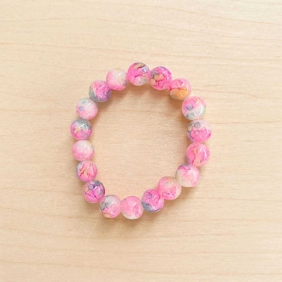 Pink Marbled Stone Bracelet - Flowers to Nepal - FTN
