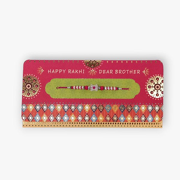 Pink Rakhi with Message Print Greeting Card - Flowers to Nepal - FTN