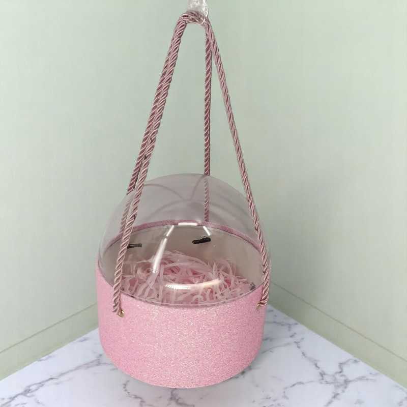 Pink Round Hanging Gift Box - Flowers to Nepal - FTN
