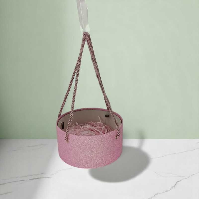 Pink Round Hanging Gift Box - Flowers to Nepal - FTN