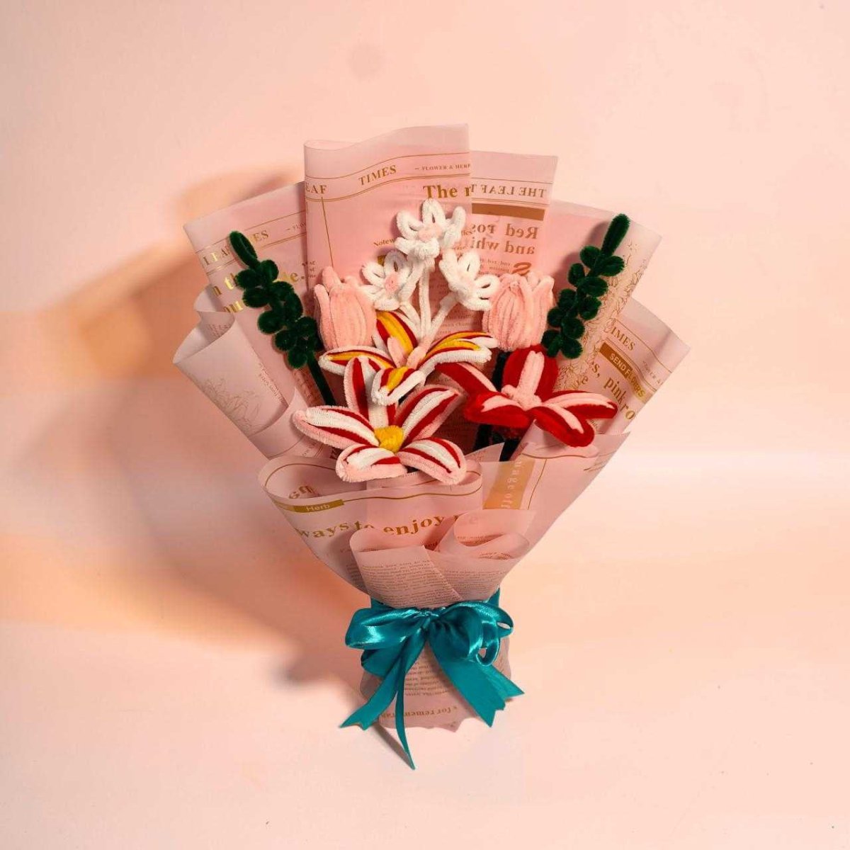 Pink Tulip and Lily Arrangement - Flowers to Nepal - FTN