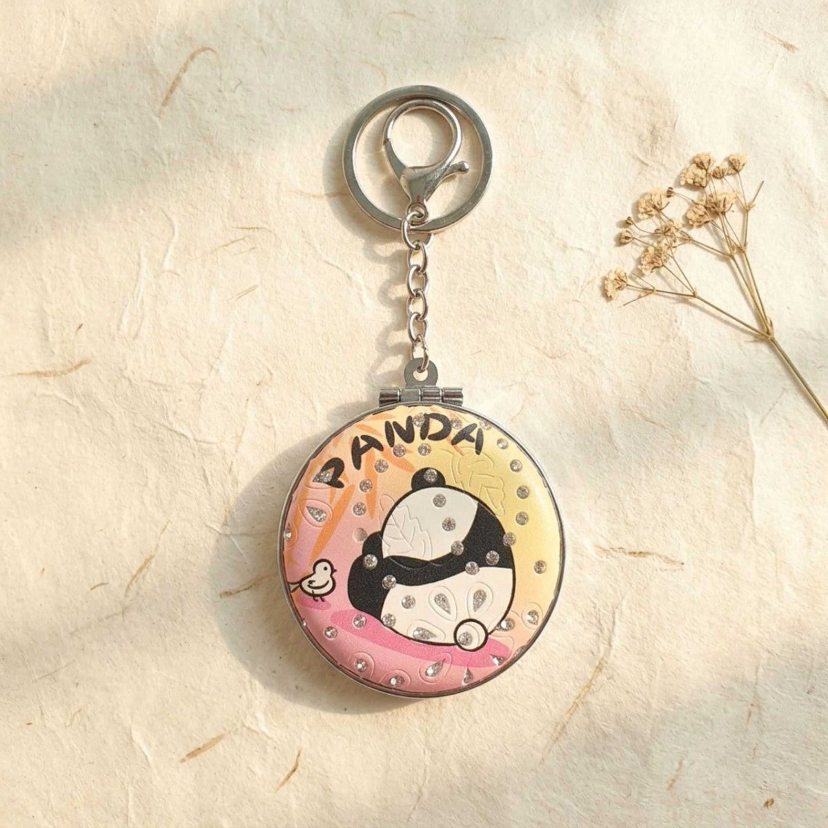 Portable Compact Mirror Keychain(Design May Vary) - Flowers to Nepal - FTN