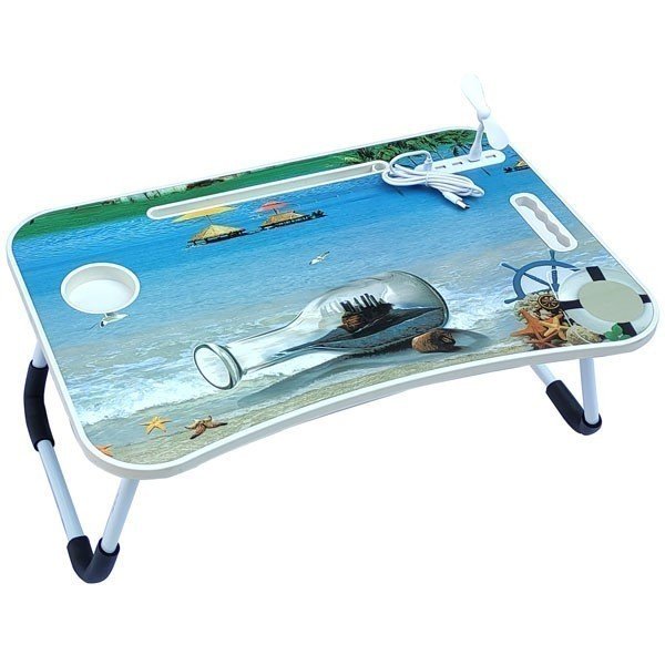 Portable Folding Bed Table With Built - in 4 USB Ports & Cup Holder - Flowers to Nepal - FTN