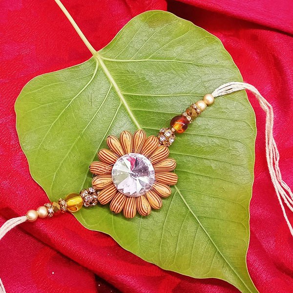 Precious Stone Floral Rakhi - Flowers to Nepal - FTN