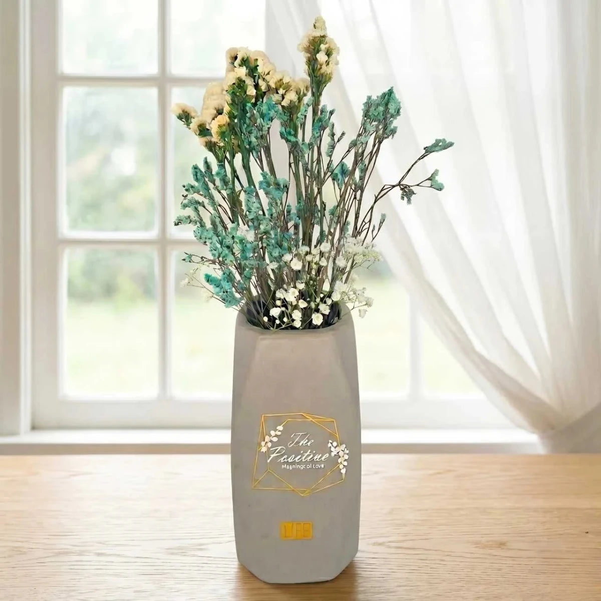 Premium Dried Flower Vase Arrangement with Gypsy - Flowers to Nepal - FTN