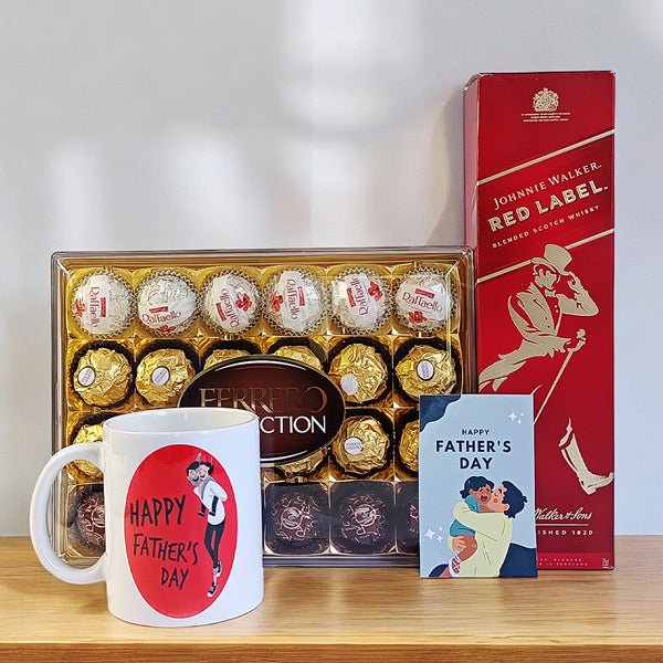 Premium Ferrero Collection, Red Label 750ml with Mug and Card for Dad - Flowers to Nepal - FTN