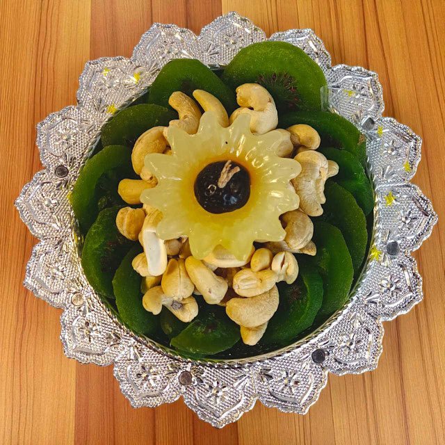 Premium Nut Platter & Sunflower Candle Gift - Flowers to Nepal - FTN