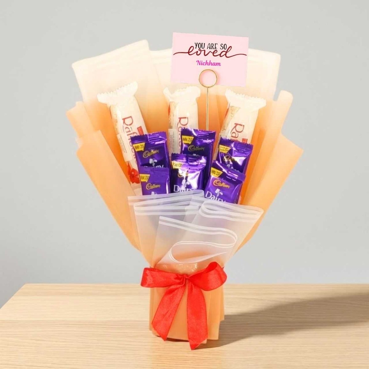 Premium Personalized Sweet Treat Bouquet with Custom Card - Flowers to Nepal - FTN