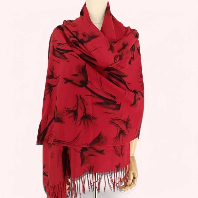 Premium Red Kashmiri Shawl - Flowers to Nepal - FTN