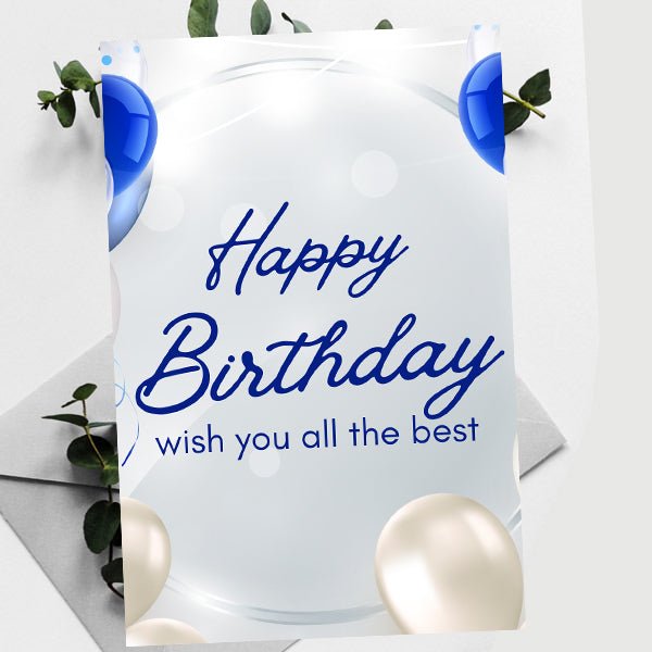 Printed Birthday Card with “Wish You All the Best” - Flowers to Nepal - FTN