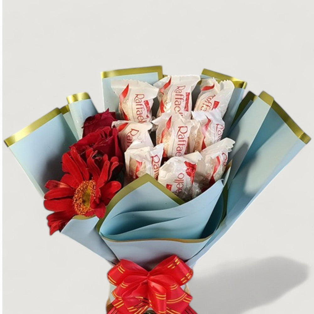 Raffaello and Gerbera Combo Bunch - Flowers to Nepal - FTN