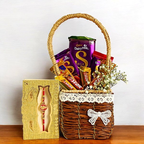 Rakhi and Chocolates Basket Combo - Flowers to Nepal - FTN