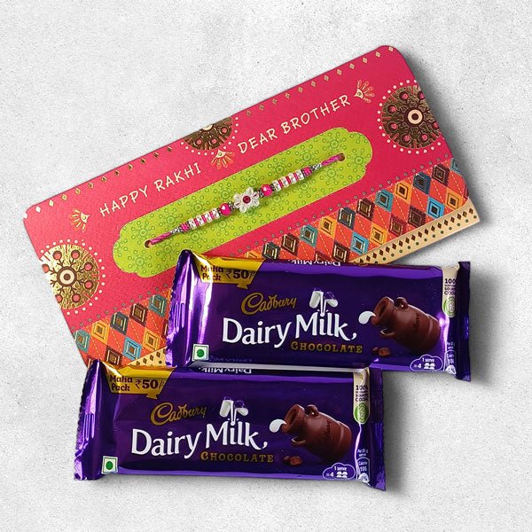 Rakhi Bliss With Cadbury Dairy Milk Chocolates - Flowers to Nepal - FTN