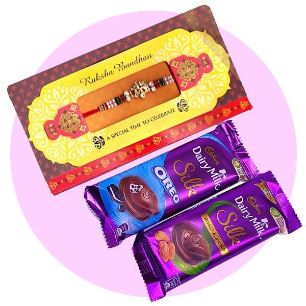 Rakhi Card and Chocolate Combo Gift (Rakhi Thread Design May Vary) - Flowers to Nepal - FTN