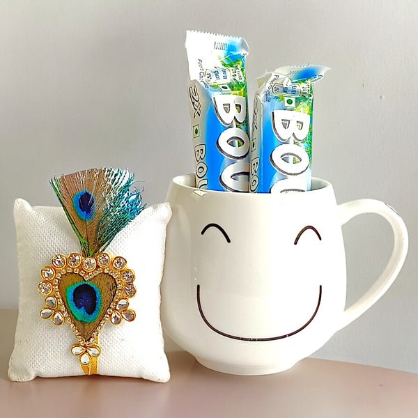 Rakhi Delight: Mug, Chocolate and Rakhi Combo - Flowers to Nepal - FTN