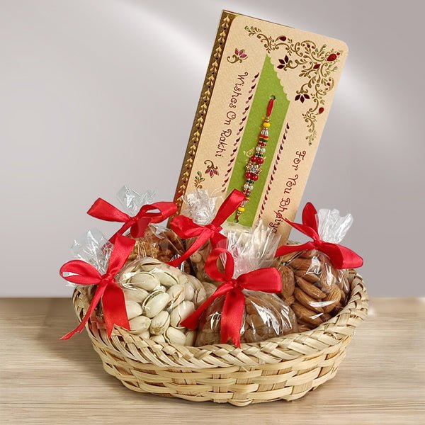 Rakhi & Dry Fruits Gift Basket for Brother - Flowers to Nepal - FTN