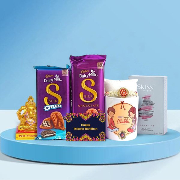 Rakhi Gift Set for Sister with Mug and Ganesh Idol - Flowers to Nepal - FTN