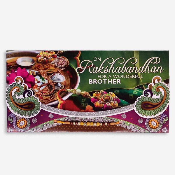 Rakhi & Greeting Card Set with Sweet Message - Flowers to Nepal - FTN